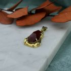 Image 2 of Vintage gold pendant with carnelian