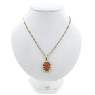 Image 4 of Gold Pendant with Blood Coral and Pearl; 14 Karat