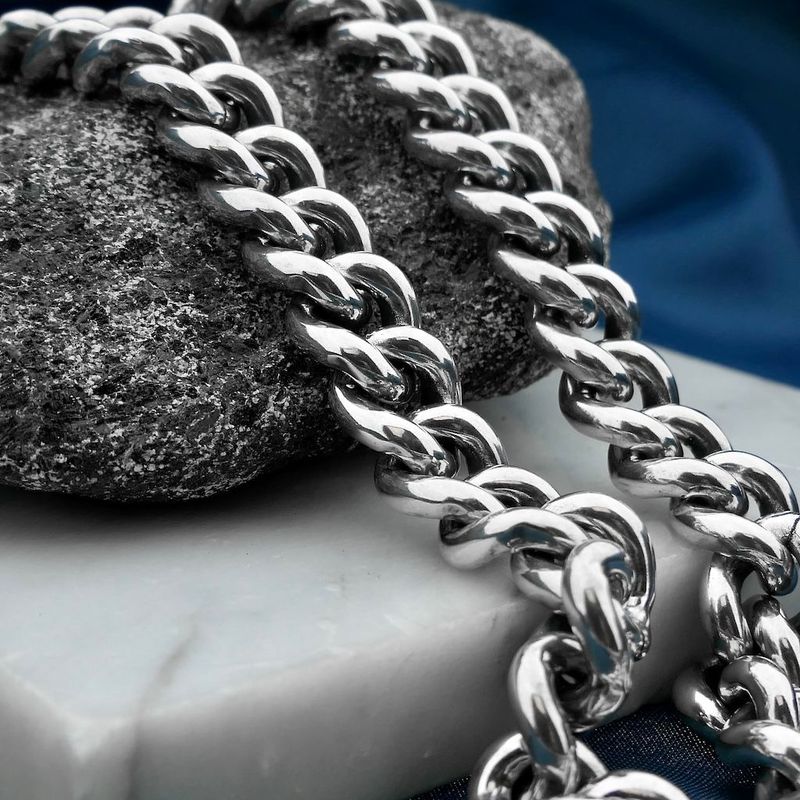 Image 2 of Silver robust gourmet link necklace