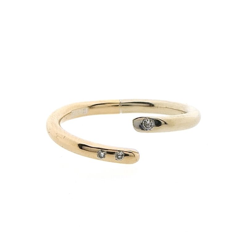 Image 6 of 18-karat two-tone gold solitaire ring with 0.025 ct. diamond