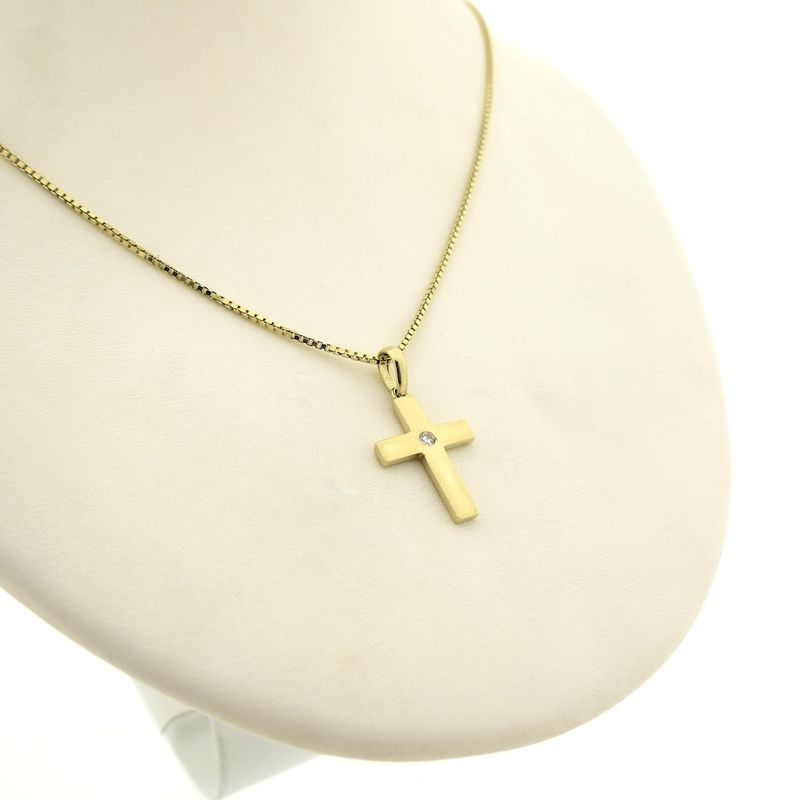 Image 10 of Gold cross with zirconia