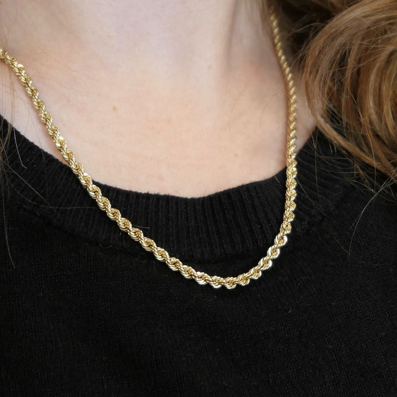 Image 9 of Gold twisted link chain; 50.5 cm | Mioro