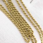 Afbeelding 8 van Gouden gedraaide schakelketting/sautoir | 90 cm 