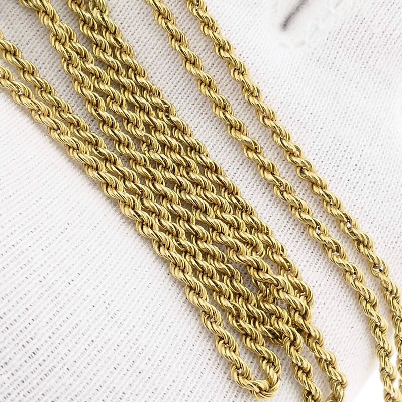 Afbeelding 8 van Gouden gedraaide schakelketting/sautoir | 90 cm 