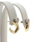 Image 2 of Bicolor gold stud earrings with diamond 0.20 ct.