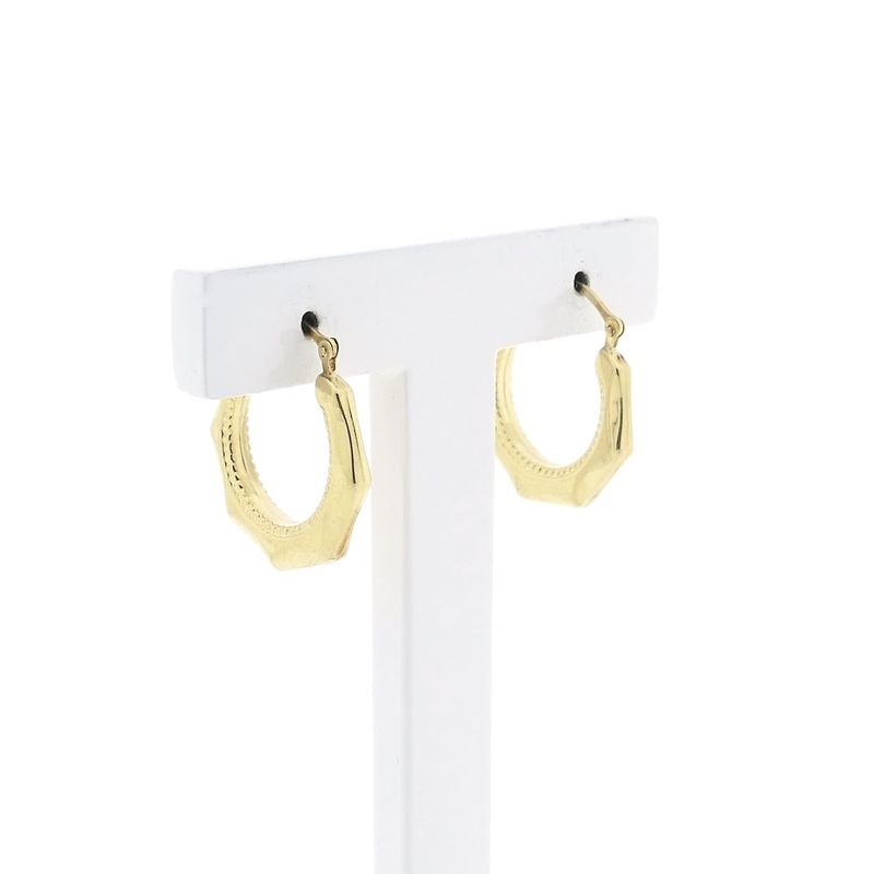 Image 3 of Gold lapidary earrings | Ø 20 mm