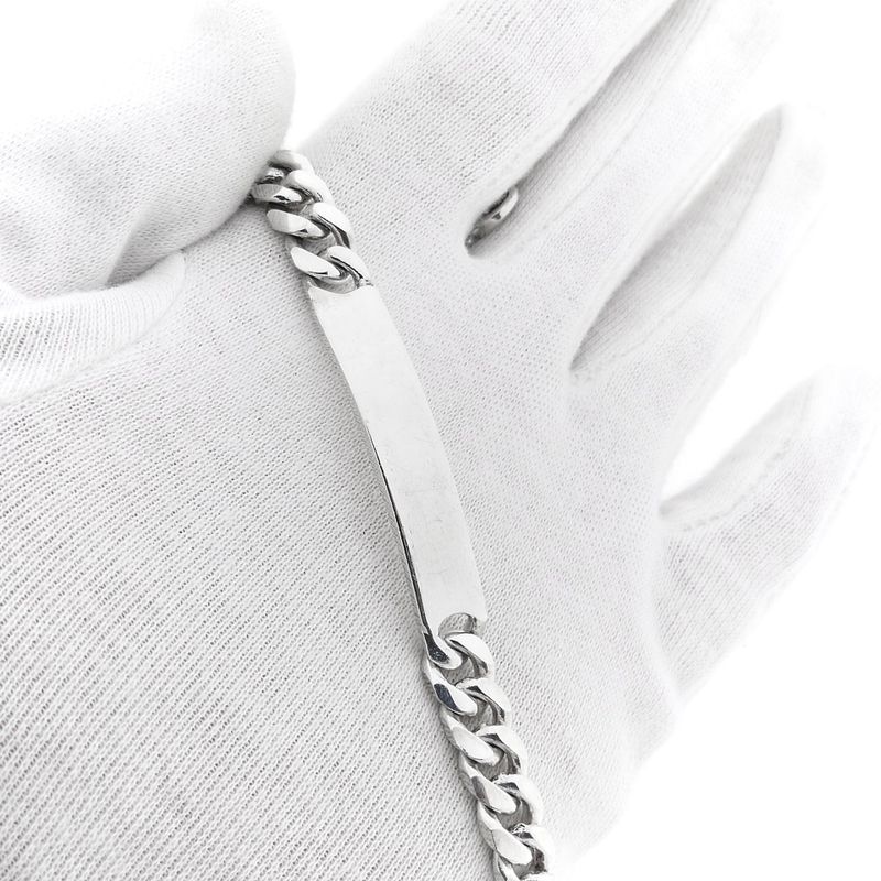 Image 8 of Solid Silver Gourmet Link Bracelet with Engraving Plate