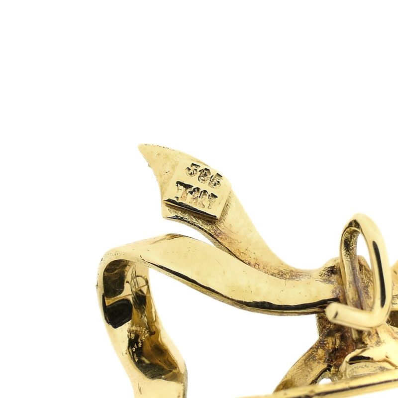 Image 3 of Gold brooch; Bow