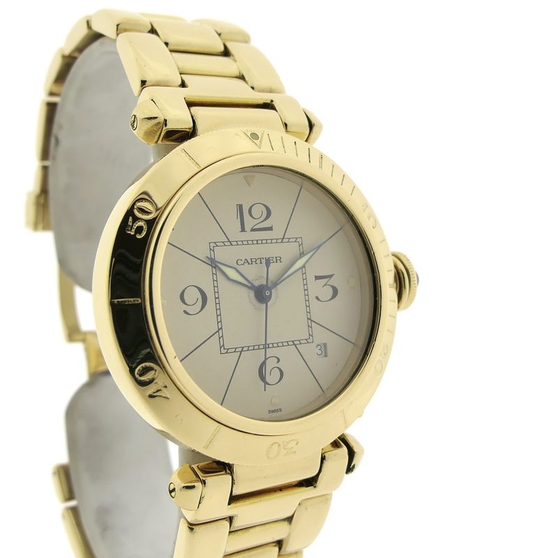 Image 3 of Cartier Pasha Automatic 1987; 18k Gold Watch