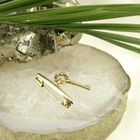 Image 2 of Gold brooch with vintage skeleton key
