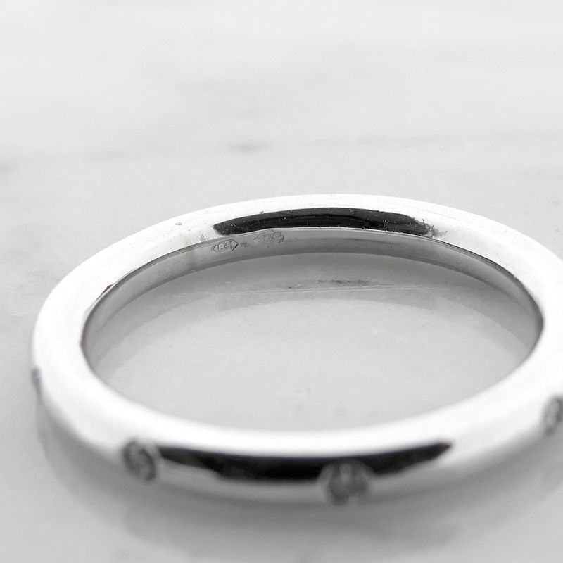 Image 5 of Bron Jewelry white gold 'Stax' sliding ring with 0.10 ct diamond.