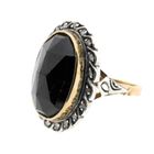 Image 5 of Gold and silver ring with garnet and diamonds; Approx. 0.20 ct.