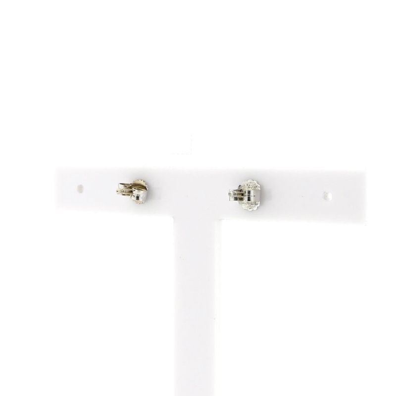 Image 4 of White gold solitaire stud earrings with diamond; 0.14 ct.