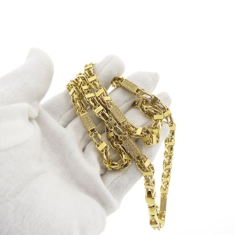 Image 4 of Long gold men's necklace with zirconia; Magnum chain