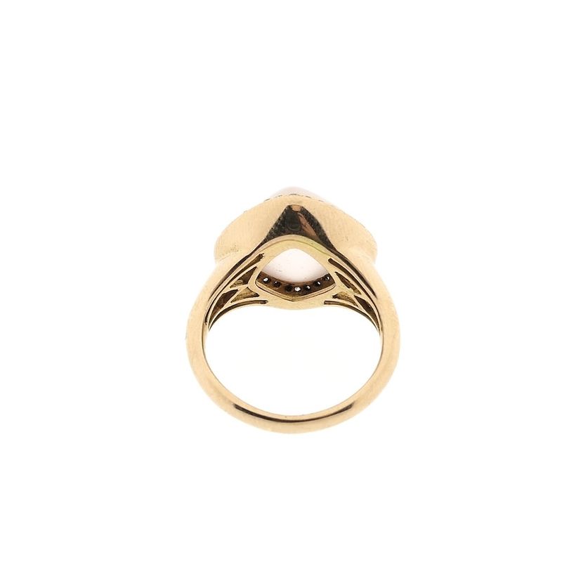 Image 5 of Gold ring set with rose quartz and diamonds; Tirisi