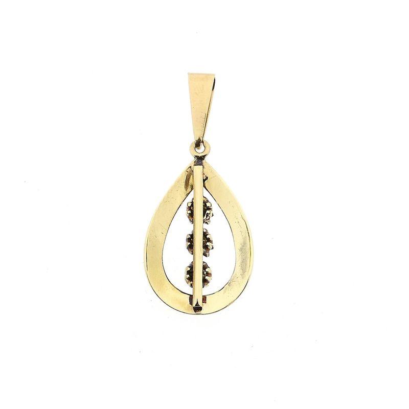 Afbeelding 3 van Gouden hanger met diamanten; 0,30 ct.