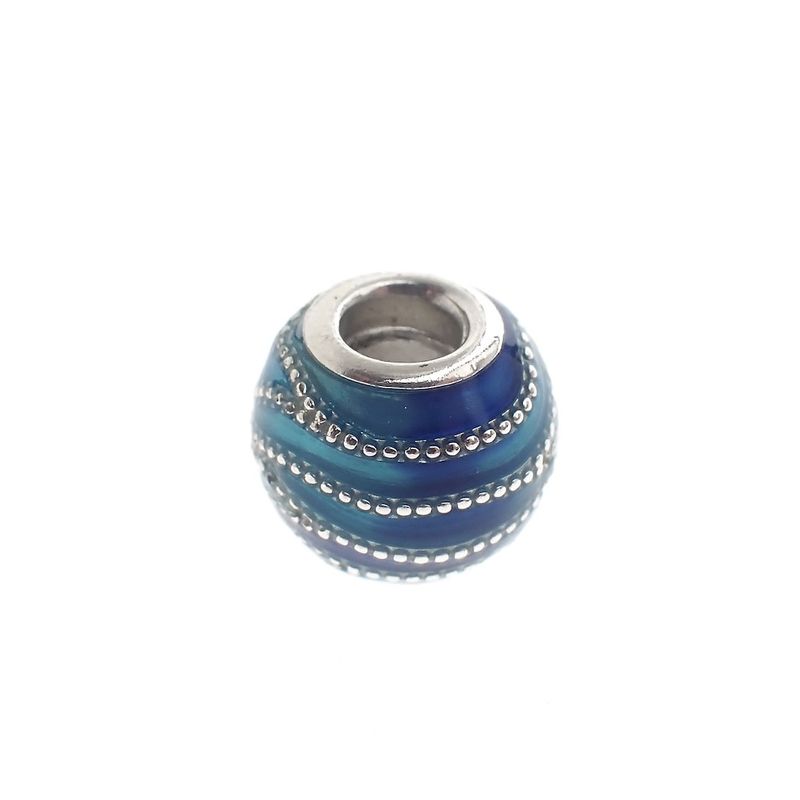 Image 3 of Pandora Moments charm; Silver; Blue Wave