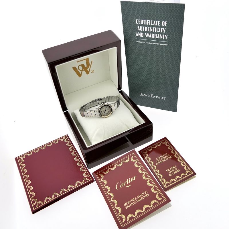 Image 4 of Cartier Santos Octagon 187903; Women's watch in 18k gold and steel