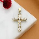 Image 2 of Gold pendant of a cross with zirconia