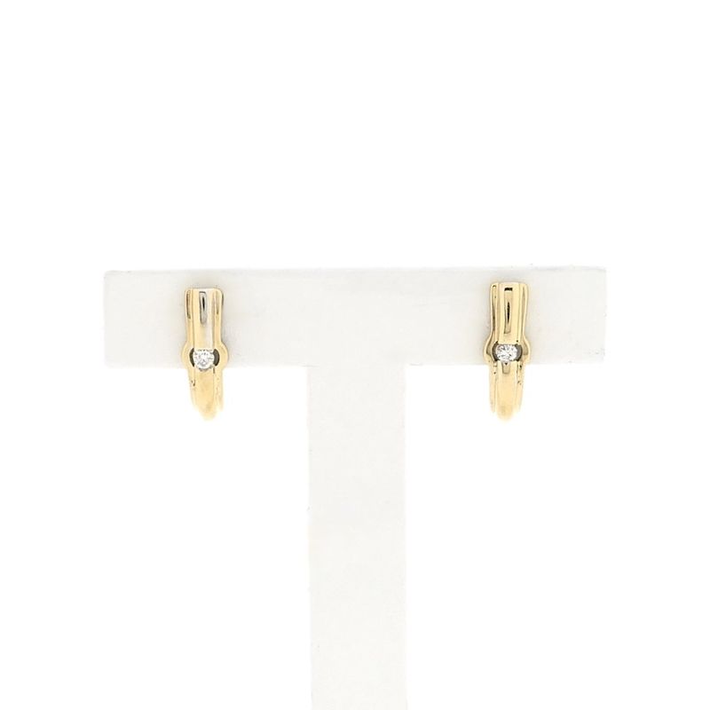 Image 1 of Gold stud earrings with diamond 0.06 ct.