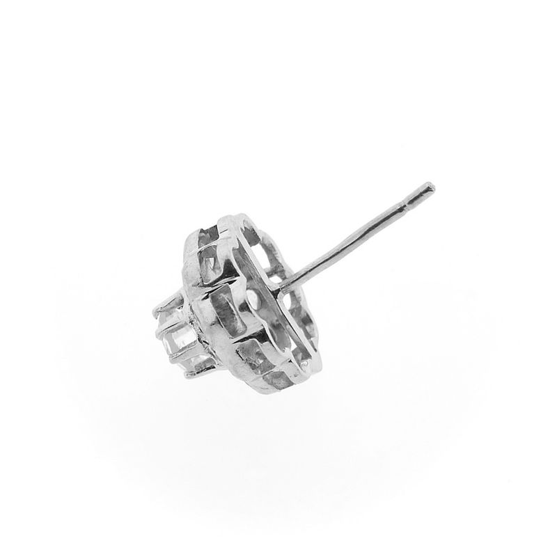 Image 12 of White gold entourage stud earrings with diamond; 1.20 ct.