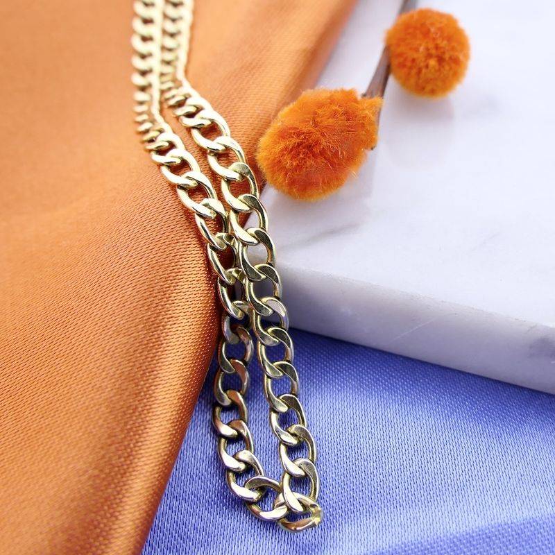 Image 2 of Gold gourmet link chain | 50 cm