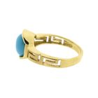 Image 6 of Vintage gold ring with meander pattern and turquoise