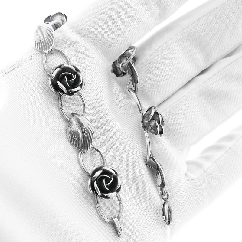 Image 7 of Vintage silver bracelet with roses