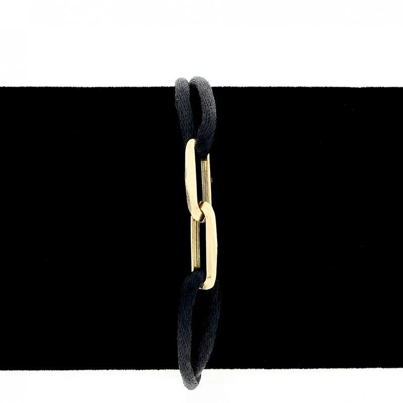 Image 10 of Forever Knots® Handmade Black Satin Bracelet with Gold Link