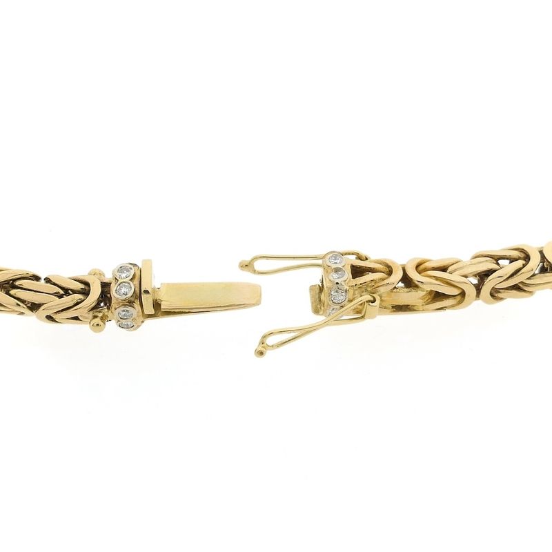 Image 5 of Gold square king chain with diamond; 0.48 ct.