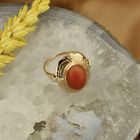Image 6 of Rose gold ring with red coral | Vintage/antique