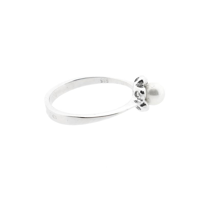Image 5 of White Gold Ring with Cultured Pearl