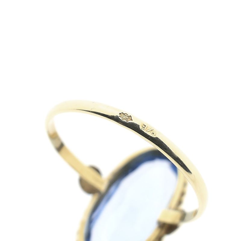 Image 7 of Antique gold ring with aquamarine