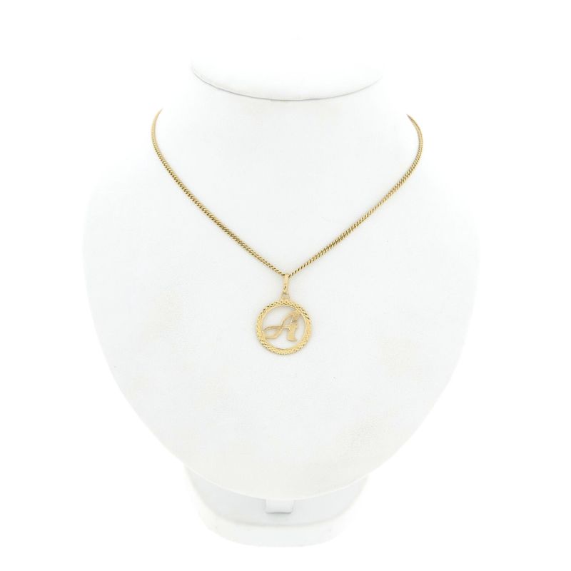 Image 3 of Gold pendant; Letter A