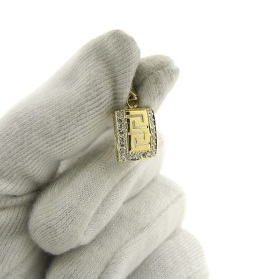 Image 2 of Gold pendant with meander pattern and zirconia