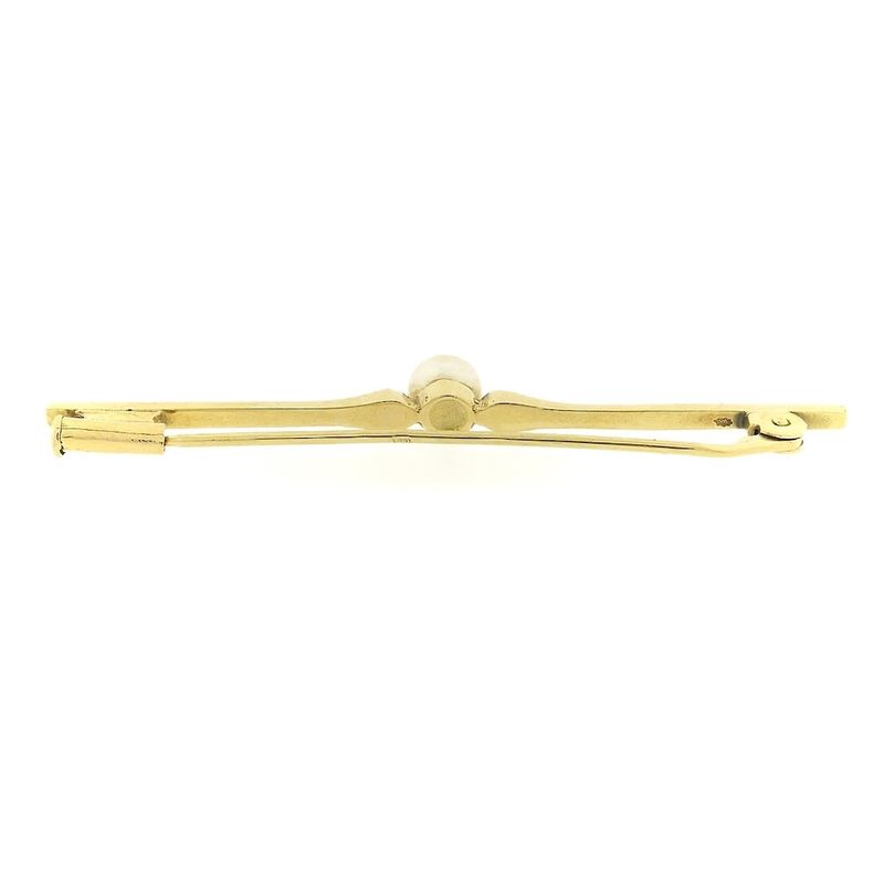 Image 2 of Gold brooch with cultured pearl