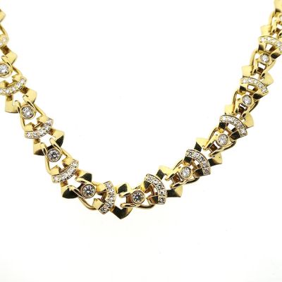 Solid gold necklace with diamonds; 1.43 ct. Image 2 of Solid gold necklace with diamonds; 1.43 ct.
