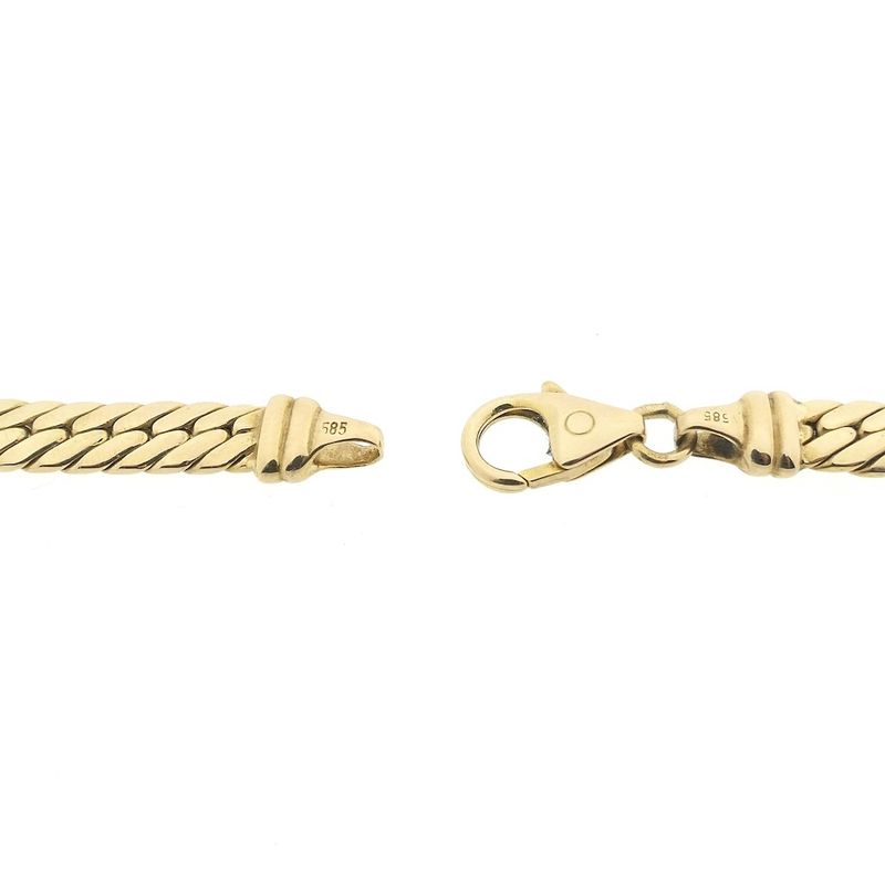 Image 6 of Gold flat gourmet link necklace