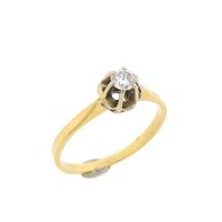 Gold solitaire ring with diamond 0.17 ct.
