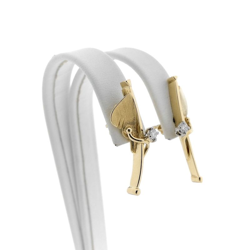 Image 1 of Gold fantasy stud earrings with diamonds | 0.10 ct.