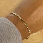 Image 11 of Gold flat gourmet link bracelet with 0.50 ct diamond.