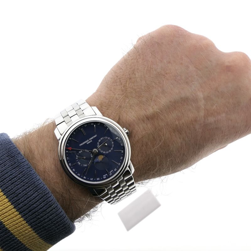 Image 12 of Frederique Constant Classics Business Timer FC270N4P6B; Men's watch with moon phase