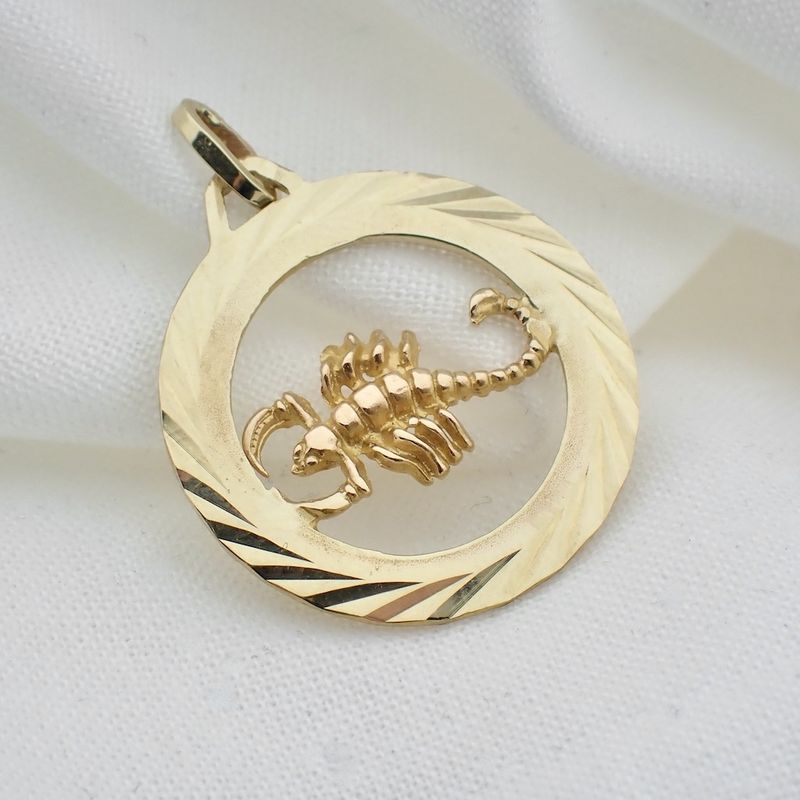 Image 4 of Gold zodiac sign pendant; Scorpio
