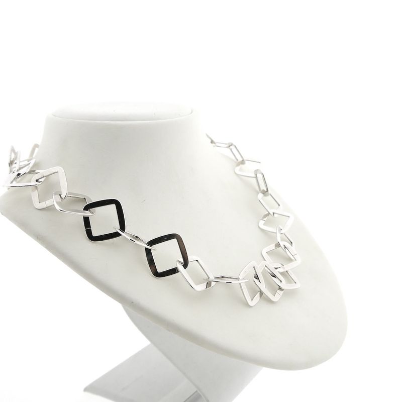 Image 3 of Silver fantasy link necklace; Carré | 47 cm