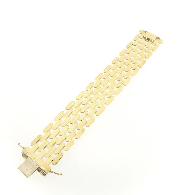 Image 12 of Gold wide Bismarck link bracelet