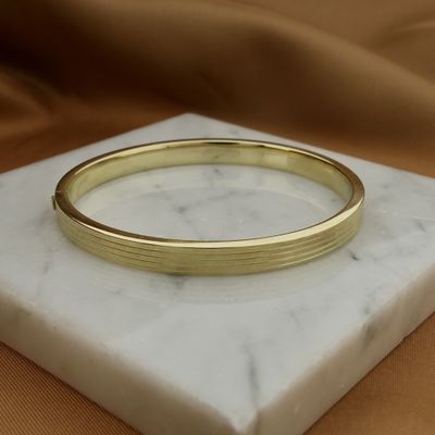 Vintage gold slave bracelet; Size M Image 2 of Vintage gold slave bracelet; Size M