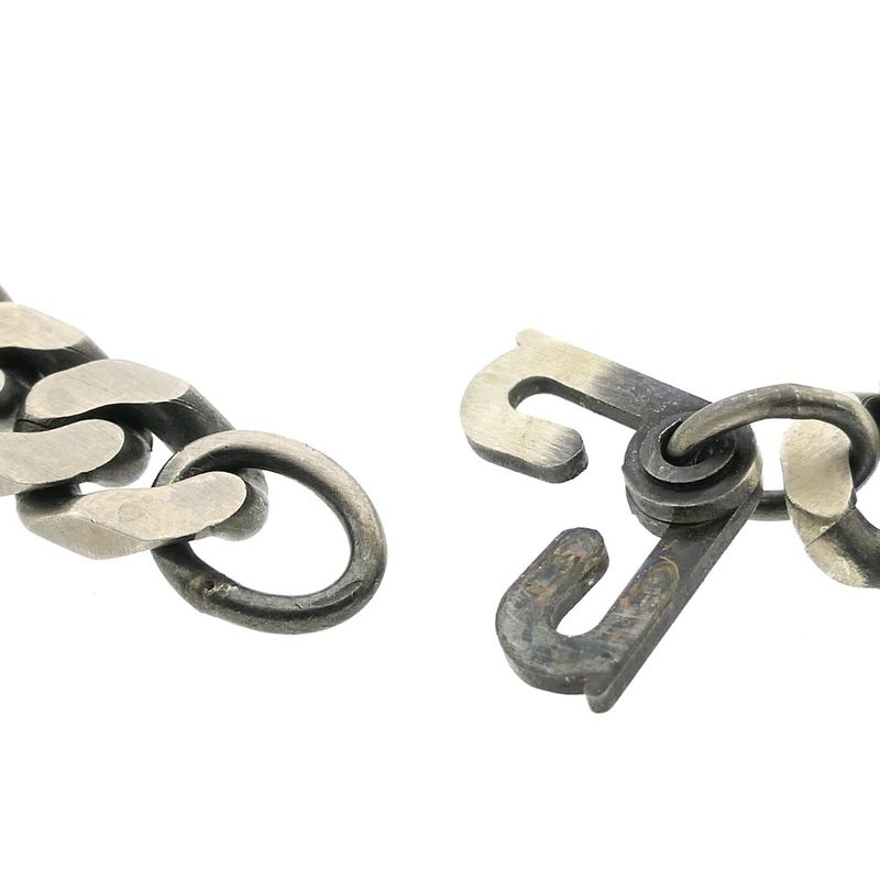 Image 4 of Silver robust gourmet link bracelet with engraving plate