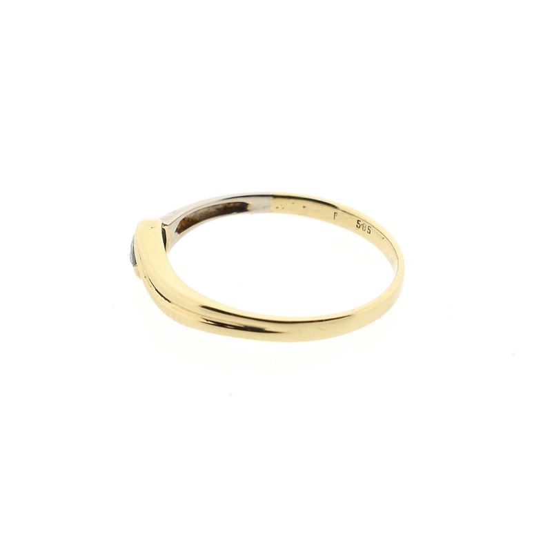 Afbeelding 8 van Bicolor gouden ring met diamant; 0,10 ct.
