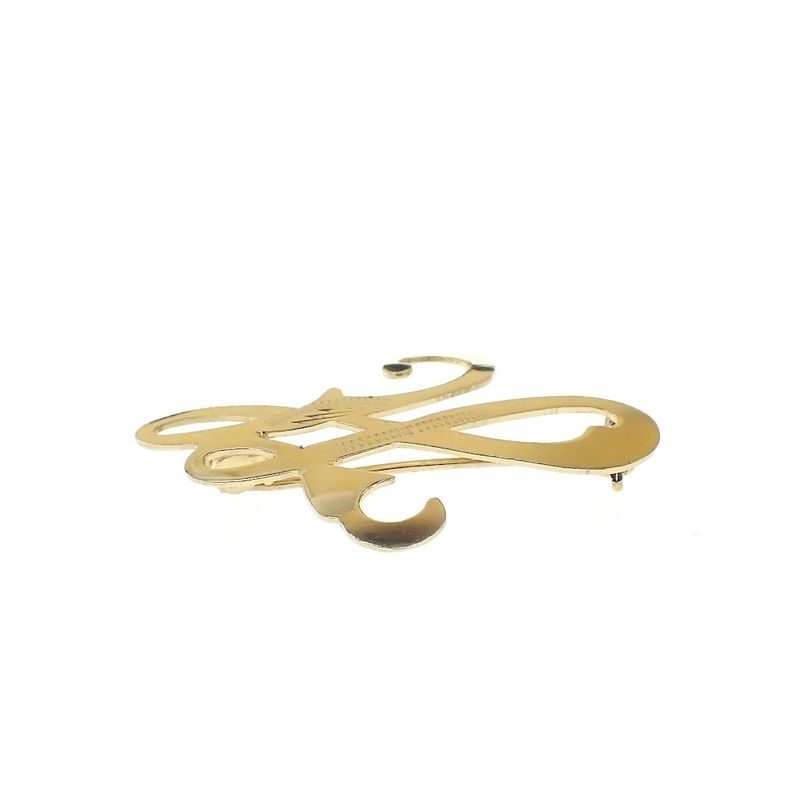 Image 8 of Gold letter brooch; letter H | Vintage