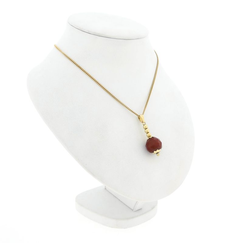 Image 4 of Gold Ball Pendant with Carnelian